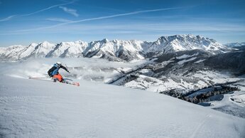 Skifahrer auf der perfekten Pulverschnee-Piste | © Hochkönig Tourismus GmbH